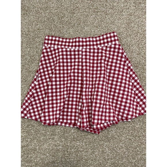 Pink Gingham Plaid Annex Pleated Shorts Size S Elastic - Picture 6 of 6